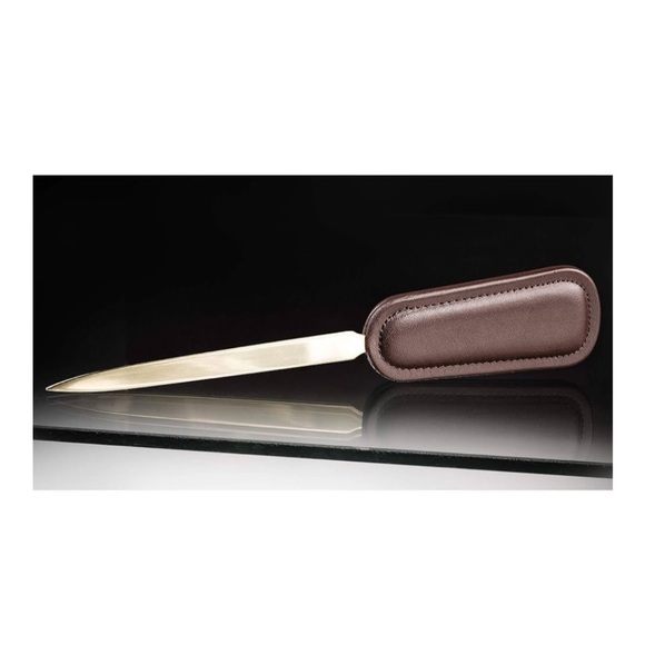Dacasso Other - NWT. Dacasso Chocolate Brown Leather Letter Opener with Gold Blade